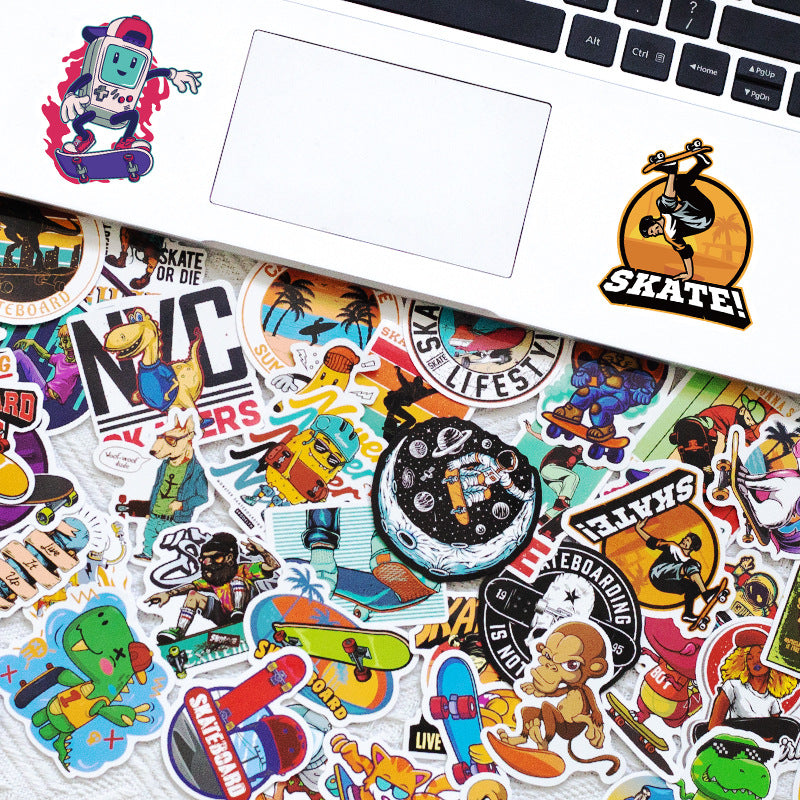 50pcs Cartoon Hip Hop Stickers Fun Waterproof Reusable DIY Room Decoration