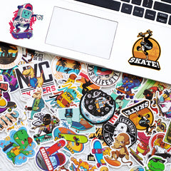 50pcs Cartoon Hip Hop Stickers Fun Waterproof Reusable DIY Room Decoration
