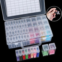 32-64 Slots Clear Storage Box Jewelry Beads Charms Organizer DIY Craft Small Ite