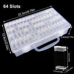 32-64 Slots Clear Storage Box Jewelry Beads Charms Organizer DIY Craft Small Ite
