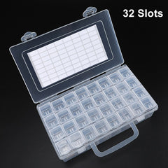 32-64 Slots Clear Storage Box Jewelry Beads Charms Organizer DIY Craft Small Ite