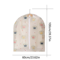 5pcs Crown Pattern Dust Cover Bag Hanging Clothes Storage Bag