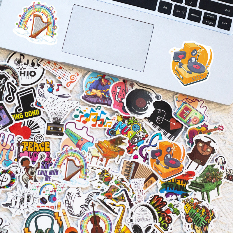 50pcs Punk Style Rock Band Stickers Fun Waterproof DIY Room Decoration