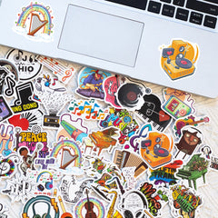 50pcs Punk Style Rock Band Stickers Fun Waterproof DIY Room Decoration