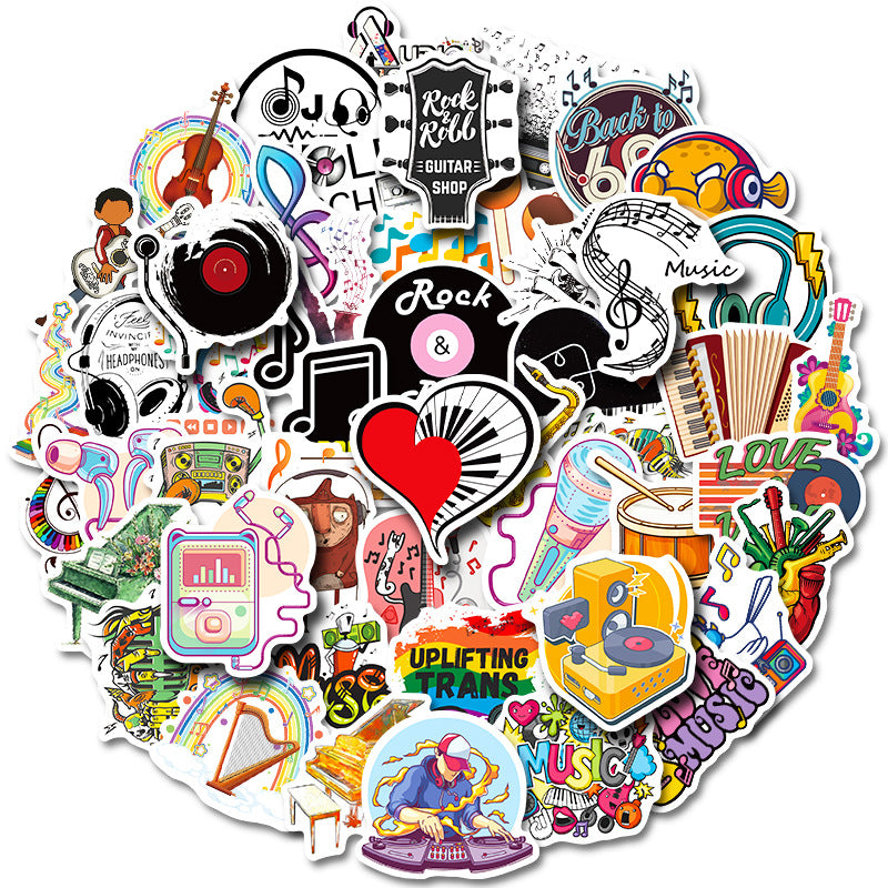 50pcs Punk Style Rock Band Stickers Fun Waterproof DIY Room Decoration