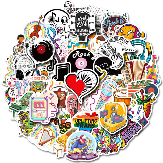50pcs Punk Style Rock Band Stickers Fun Waterproof DIY Room Decoration