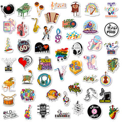 50pcs Punk Style Rock Band Stickers Fun Waterproof DIY Room Decoration