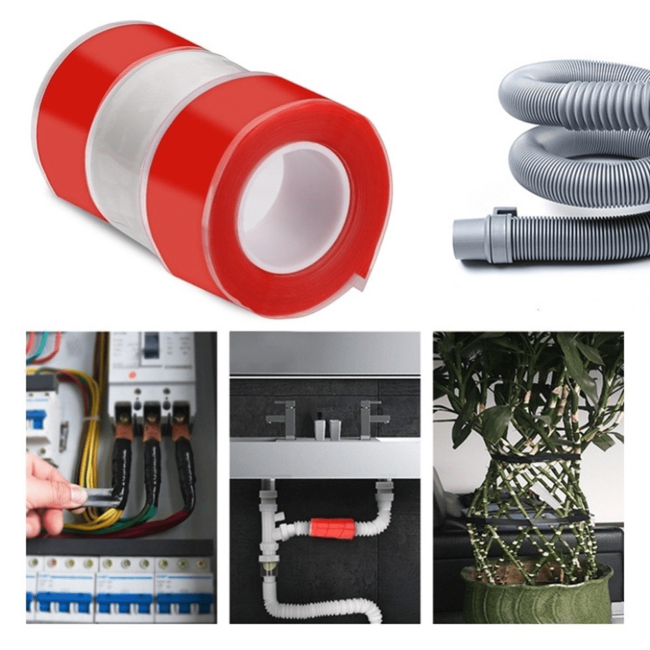 Waterproof Silicone Repair Tape Self Fusing Transparent Film Wire Hose Bonding