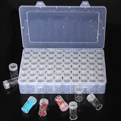 60pcs Clear Round Storage Box Set Jewelry Beads Charms Organizer Container
