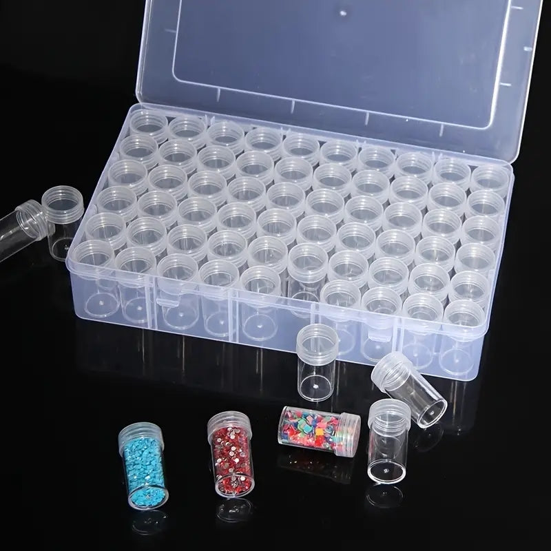 60pcs Clear Round Storage Box Set Jewelry Beads Charms Organizer Container
