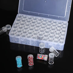60pcs Clear Round Storage Box Set Jewelry Beads Charms Organizer Container
