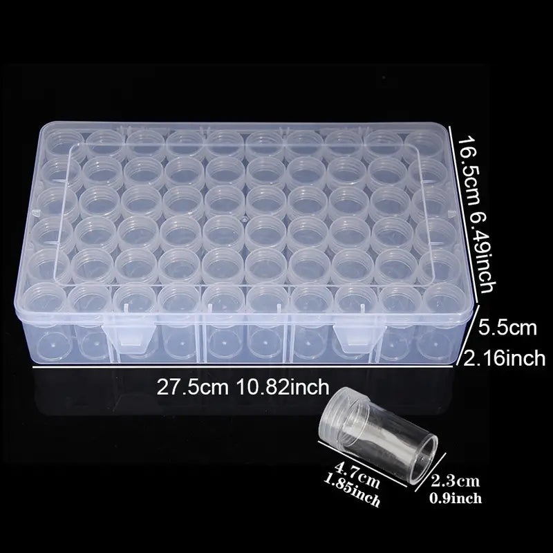 60pcs Clear Round Storage Box Set Jewelry Beads Charms Organizer Container