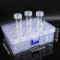 60pcs Clear Round Storage Box Set Jewelry Beads Charms Organizer Container