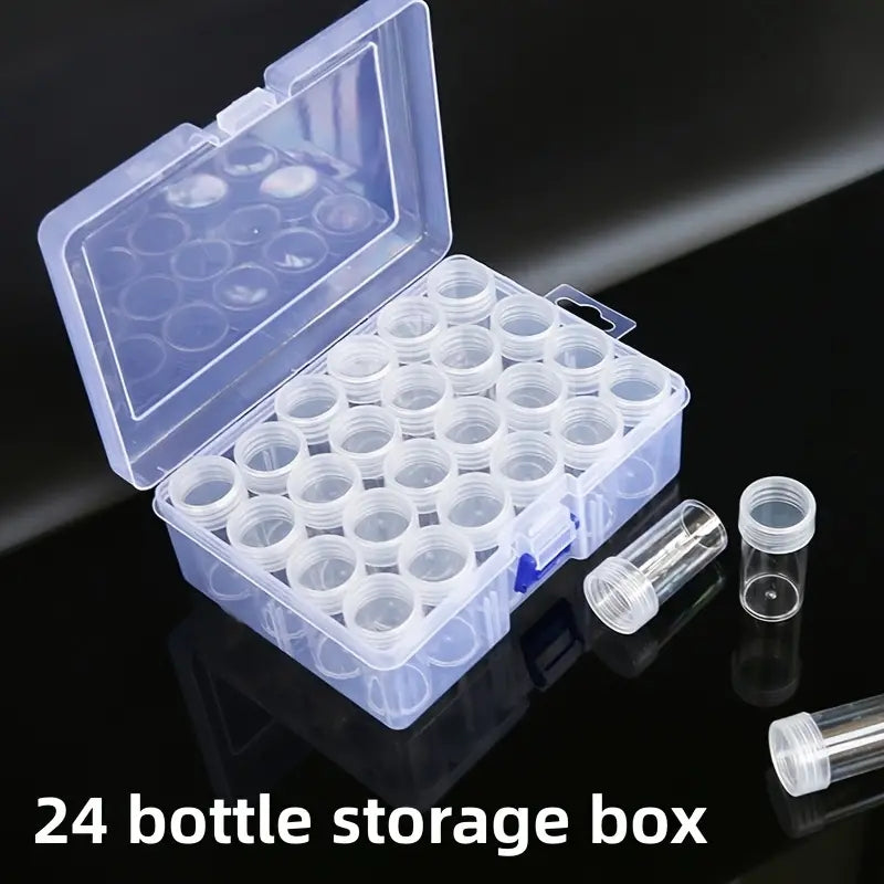 60pcs Clear Round Storage Box Set Jewelry Beads Charms Organizer Container