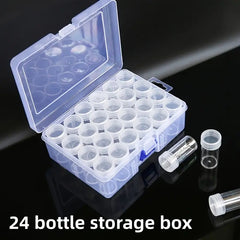 60pcs Clear Round Storage Box Set Jewelry Beads Charms Organizer Container