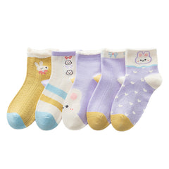 5 Pairs Cartoon Bunny Baby Socks for Girls