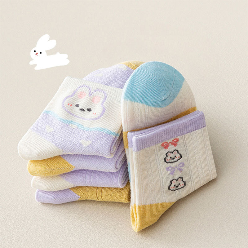 5 Pairs Cartoon Bunny Baby Socks for Girls
