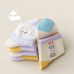5 Pairs Cartoon Bunny Baby Socks for Girls