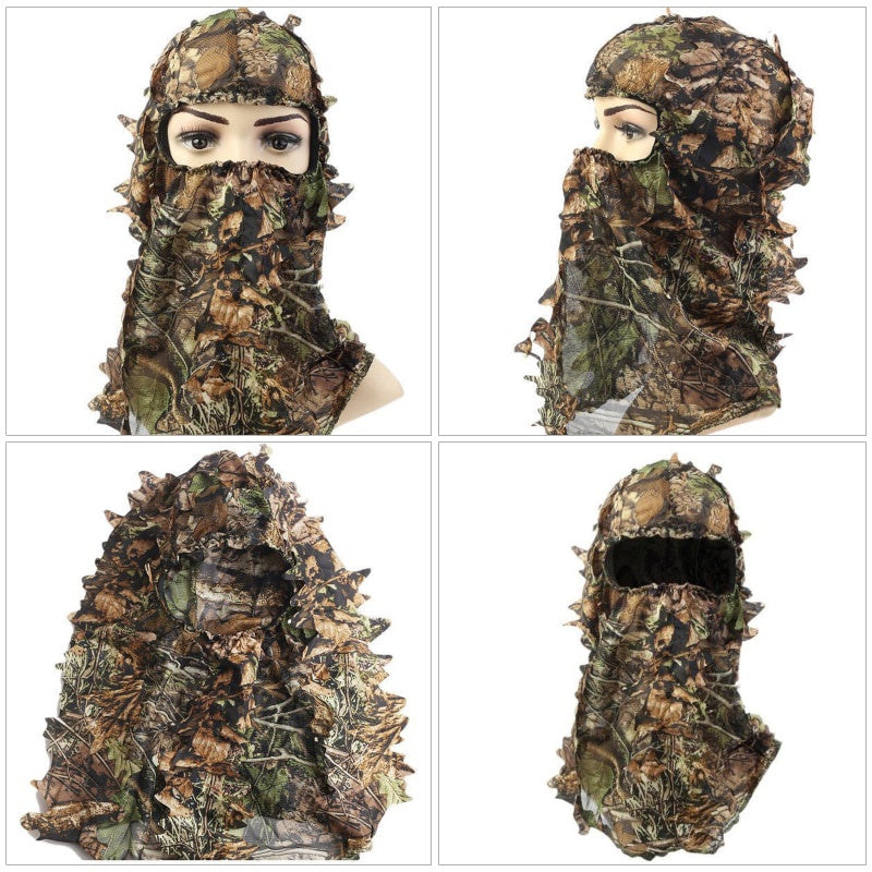 Leafy Camo Hat with 3D Full Face Mask for Turkey Hunting