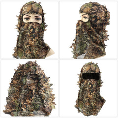 Leafy Camo Hat with 3D Full Face Mask for Turkey Hunting
