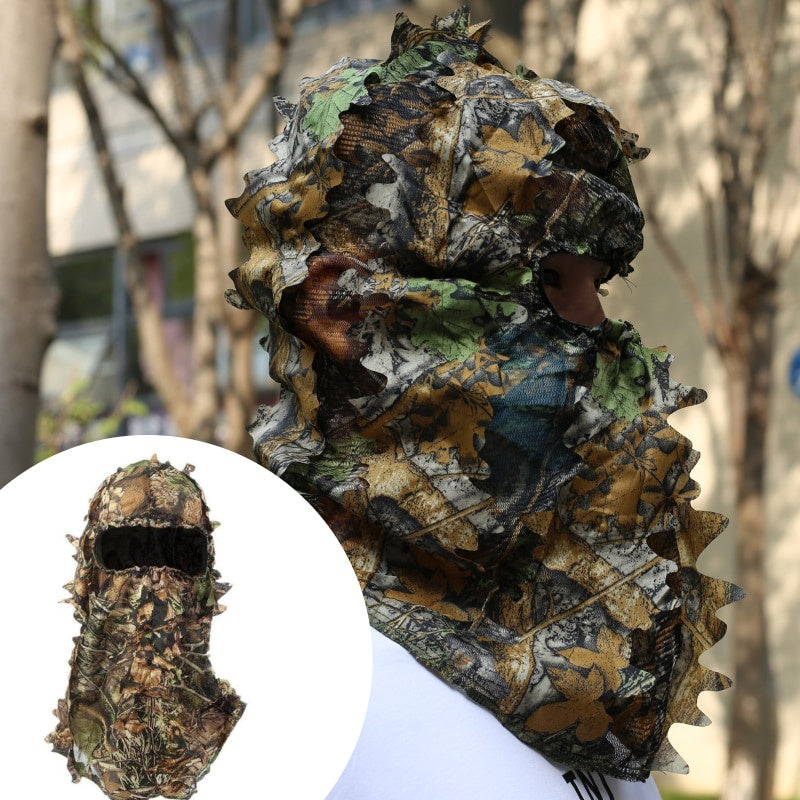 Leafy Camo Hat with 3D Full Face Mask for Turkey Hunting