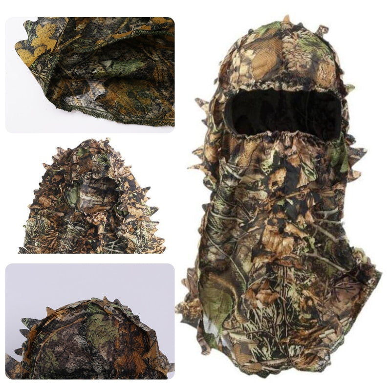 Leafy Camo Hat with 3D Full Face Mask for Turkey Hunting