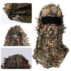 Leafy Camo Hat with 3D Full Face Mask for Turkey Hunting