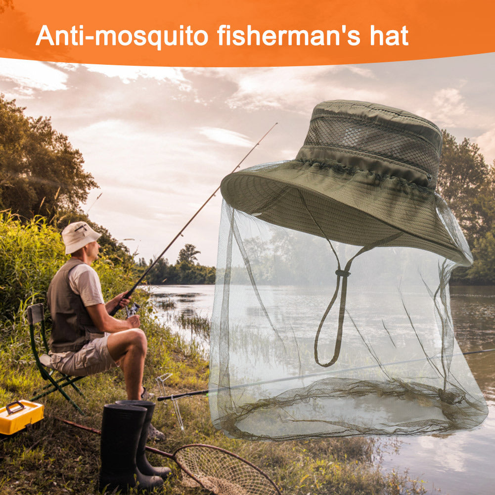 Outdoor Sun Hat with Face Protector for Mosquito Protection