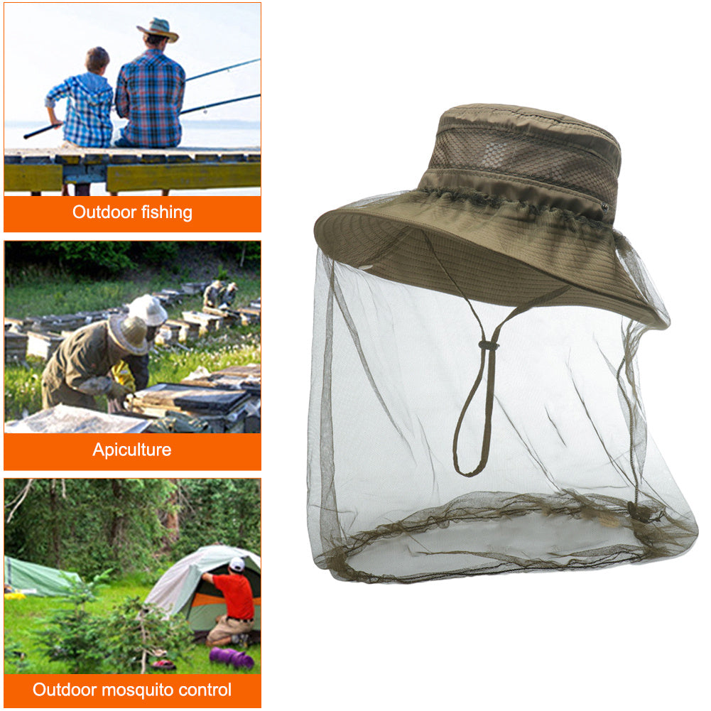 Outdoor Sun Hat with Face Protector for Mosquito Protection