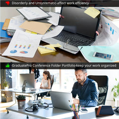 Professional Business Padfolio with Zipper Closure A4 Portfolio Binder