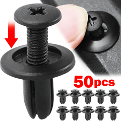 50pcs Car 8mm Hole Plastic Rivets Fastener Push Clip Vehicle Door Trim Retainer