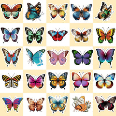 50pcs YEESACG Butterfly Stickers - Colorful Vinyl Decals for Skateboards, Helmet