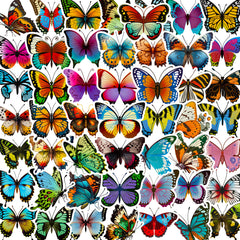 50pcs YEESACG Butterfly Stickers - Colorful Vinyl Decals for Skateboards, Helmet