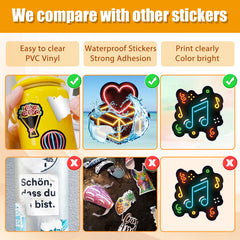 50pcs Sparkling Neon Stickers Fun Waterproof DIY Room Decoration