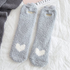 3 Pairs Girls Cartoon Floor Socks Warm Thick Kids Children Socks
