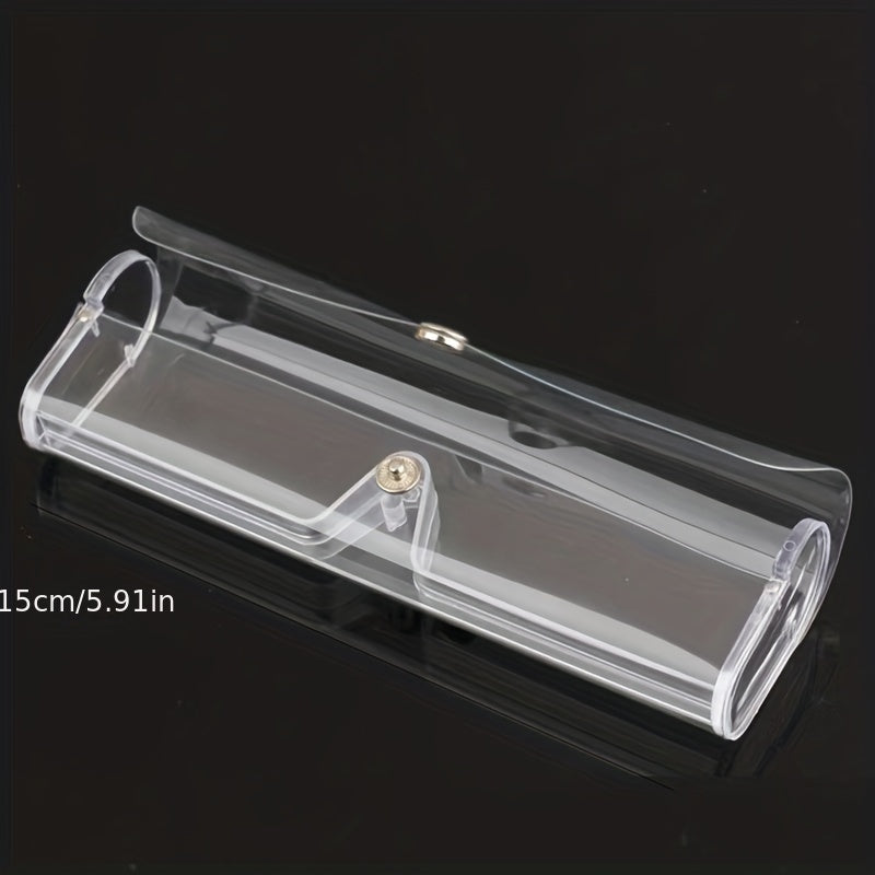 Transparent PVC Snap-On Sunglasses Box, Travel Glasses Storage