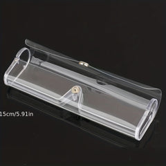 Transparent PVC Snap-On Sunglasses Box, Travel Glasses Storage