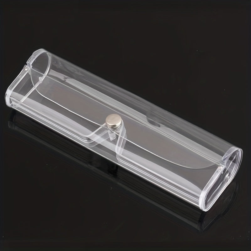 Transparent PVC Snap-On Sunglasses Box, Travel Glasses Storage