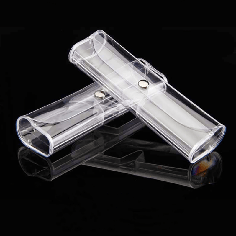 Transparent PVC Snap-On Sunglasses Box, Travel Glasses Storage