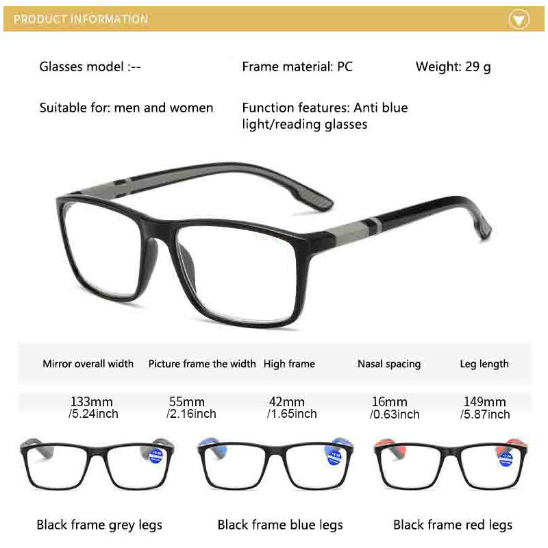 Men's Vintage TR90 Square Reading Glasses