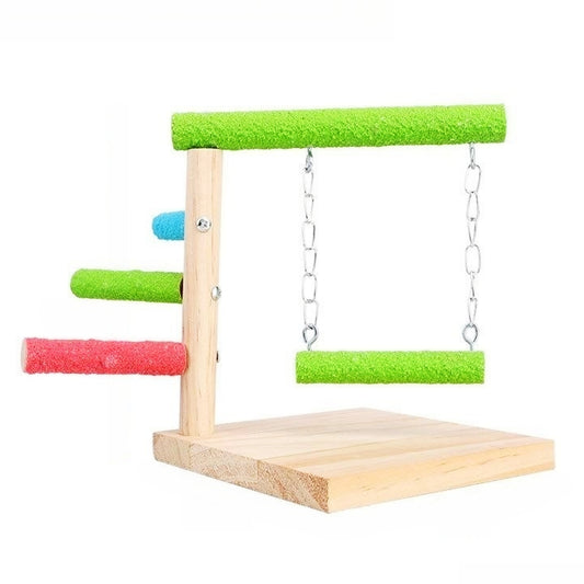 Solid Wooden Bird Cage Play Stand Toy Parrot Perch for Small Medium Birds