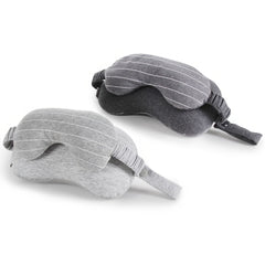 2 in 1 Soft Sleeping Eye Mask & Neck Pillow Comfy Solid Cotton Pillow Travel Nap