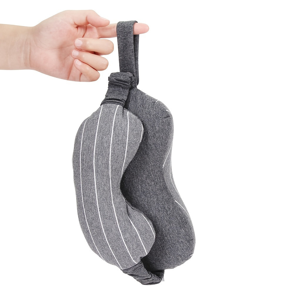 2 in 1 Soft Sleeping Eye Mask & Neck Pillow Comfy Solid Cotton Pillow Travel Nap
