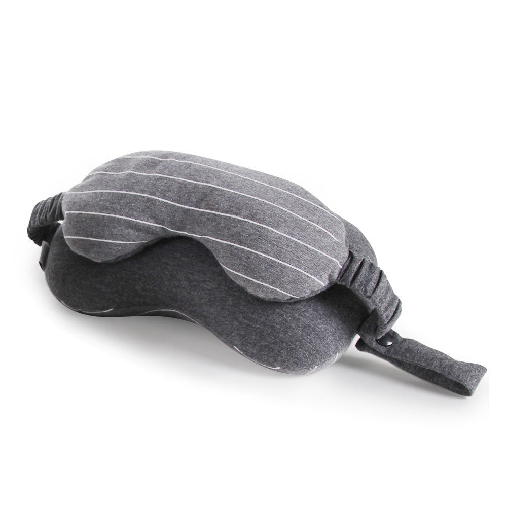 2 in 1 Soft Sleeping Eye Mask & Neck Pillow Comfy Solid Cotton Pillow Travel Nap