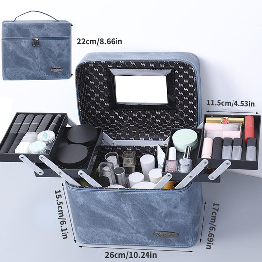 Women PU Travel Toiletry Bag Large Cosmetic Case Beauty Storage