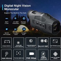1080P Night Vision Monocular 5X Zoom