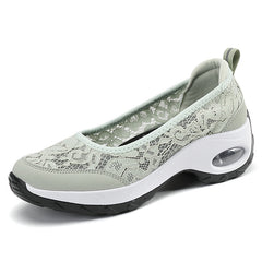 Women's Lace Mesh Sneakers Lightweight Slip On Outdoor Shoes