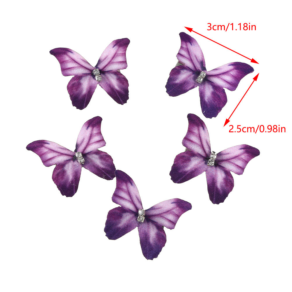 5pcs Butterfly Rhinestone Girls Hair Clip Set
