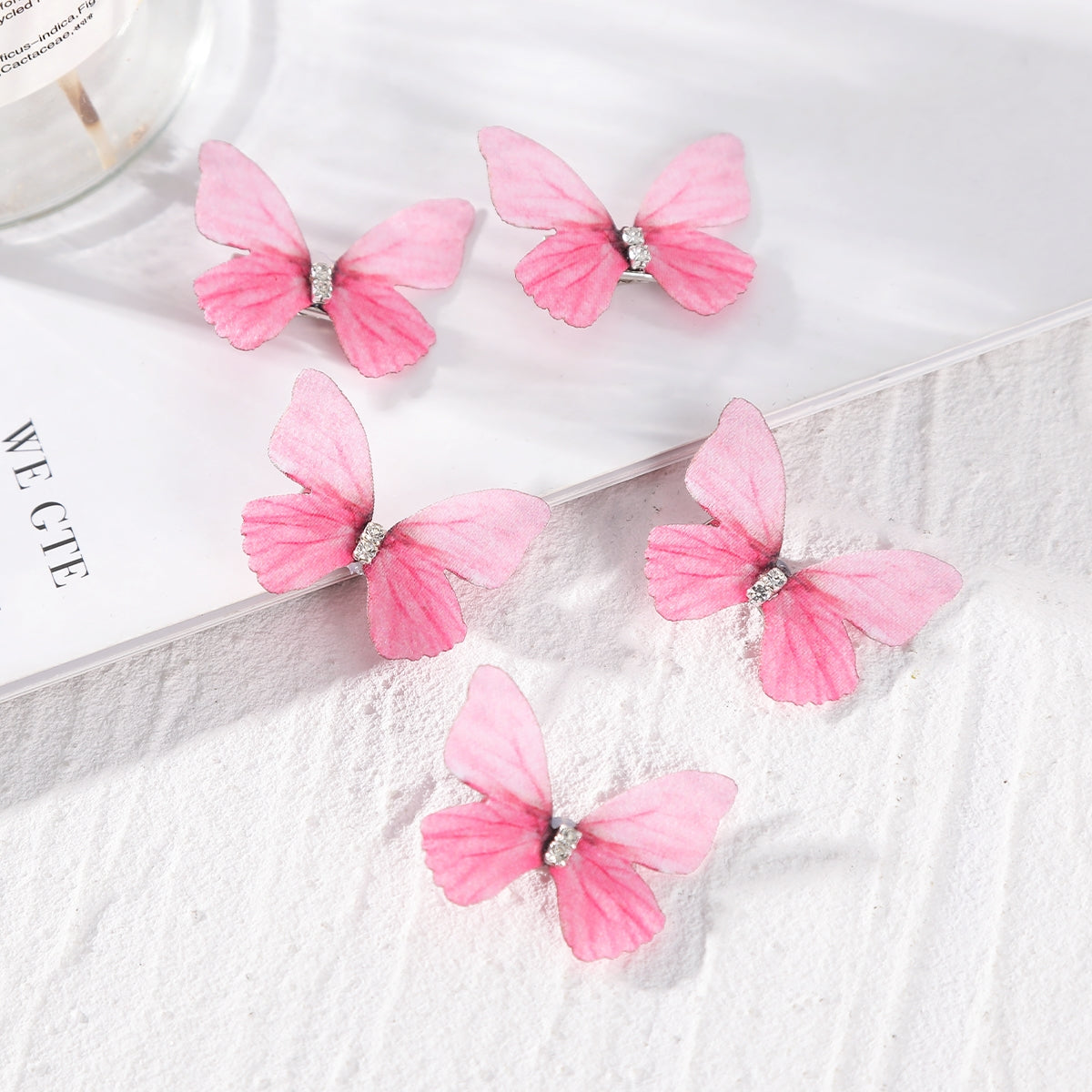 5pcs Butterfly Rhinestone Girls Hair Clip Set