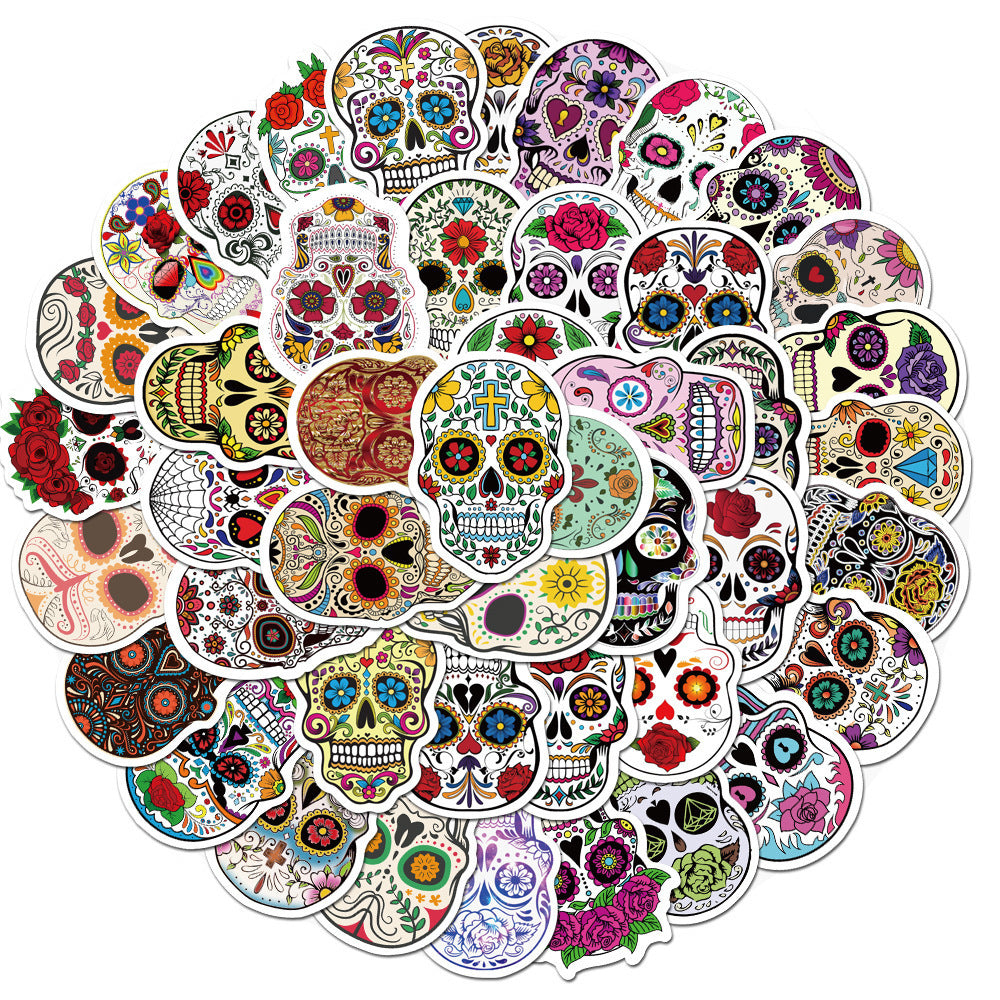 50pcs Art Skull Stickers Waterproof DIY Room Decoration Teens